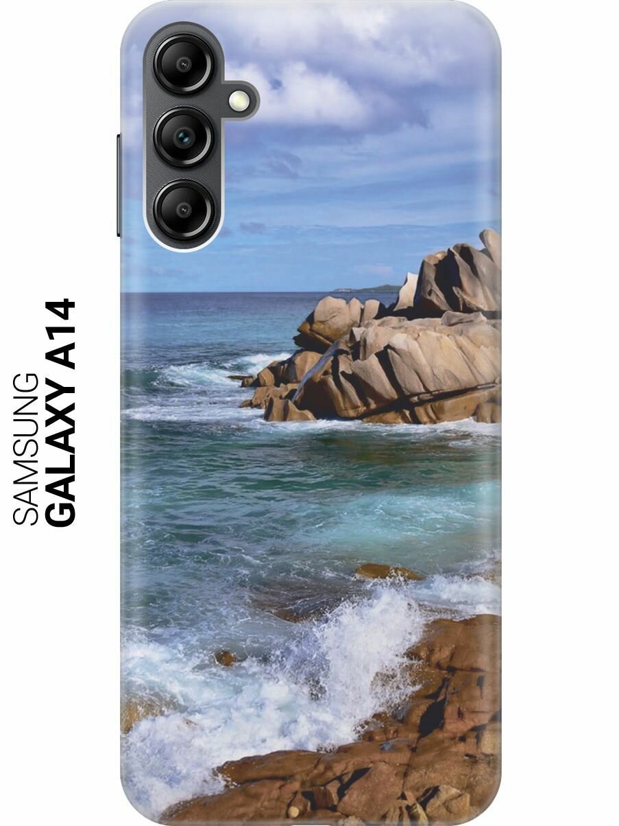 Силиконовый чехол на Samsung Galaxy A14, Самсунг А14 с принтом "Скалистый берег"