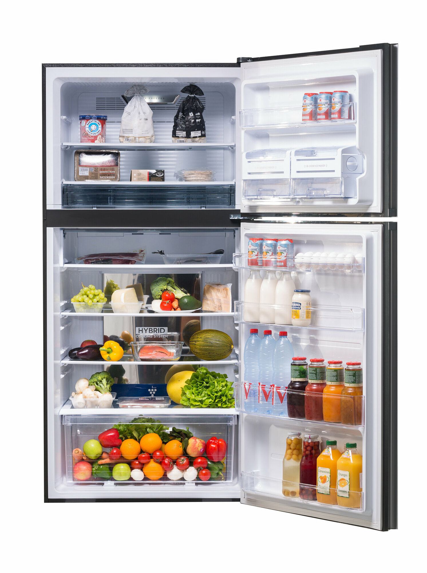 Холодильник с верхней морозильной камерой Широкий Sharp - фото №17