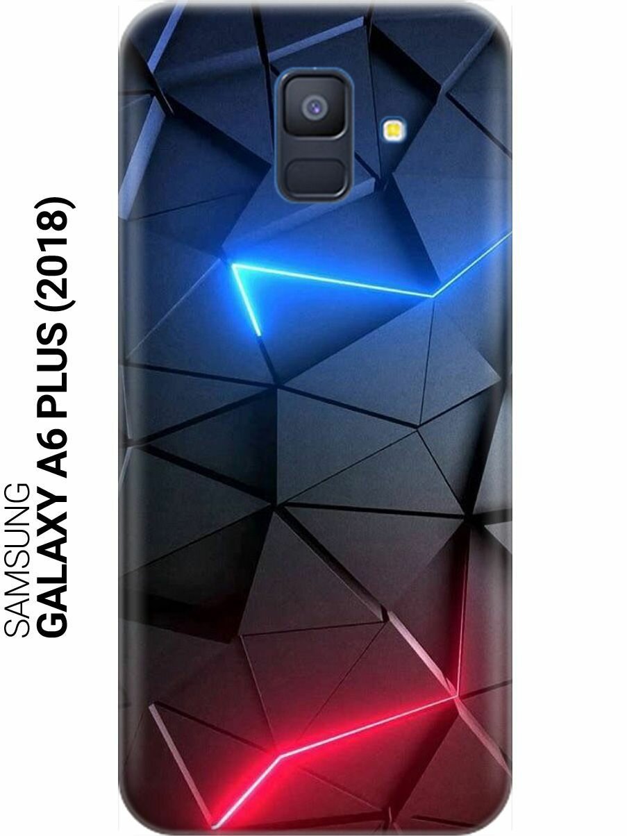 Ультратонкий силиконовый чехол-накладка для Samsung Galaxy A6 Plus (2018) с принтом "Графитовые грани"