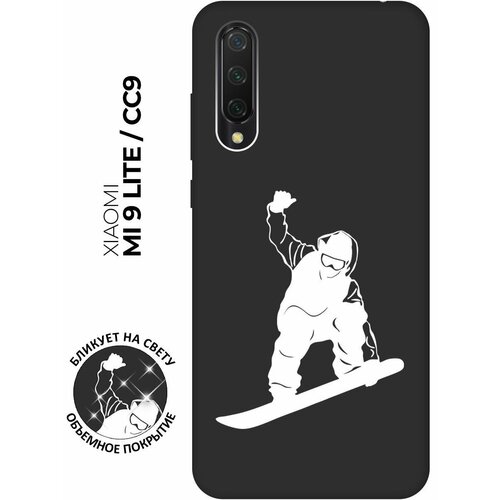 Матовый чехол Snowboarding W для Xiaomi Mi 9 Lite / CC9 / Сяоми Ми 9 Лайт / Ми СС9 с 3D эффектом черный