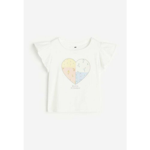 фото Футболка h&m, размер 110/116 (4-6 лет), мультиколор, белый