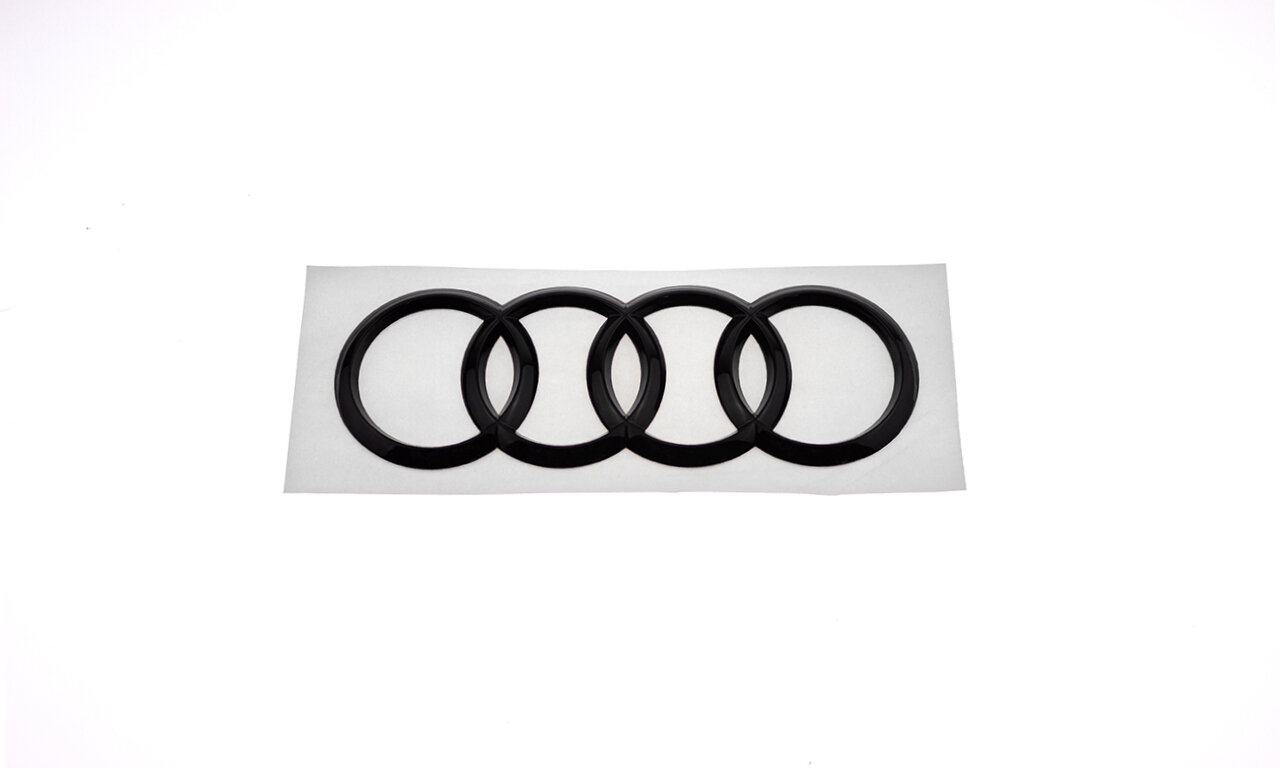 Эмблема на багажник для Audi кольца черный глянец 193 x 67