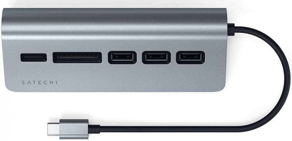 USB-концентратор Satechi Type-C Aluminum USB 30 Hub & Micro/SD Card Reader разъемов: 3