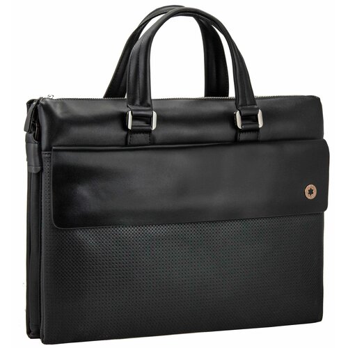 Портфель фактура гладкая, черный