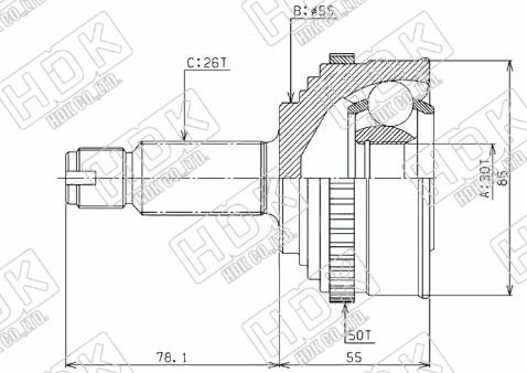 Шрус наружный HONDA CR-V RD1 B20B 95-01