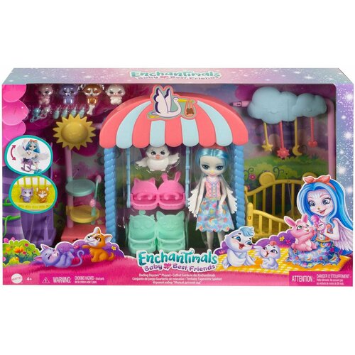 Игровой набор с куклой Enchantimals Ясли для зверят серия Друзья-малыши HLH23 mattel enchantimals игровой набор шале в горах enchantimals hoppin ski chalet playset