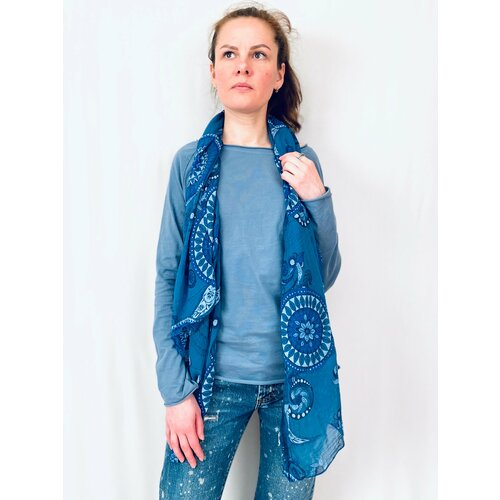 фото Шарф kikka mia,150х70 см, голубой, синий