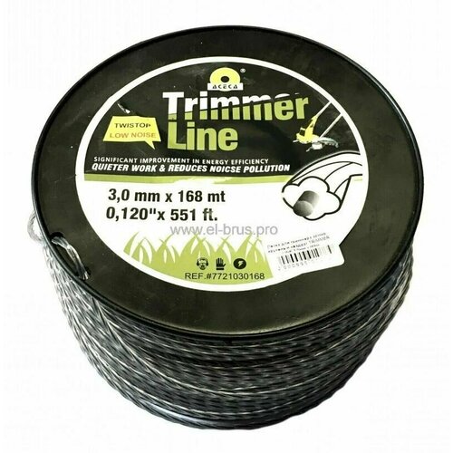 Леска для триммера круч квадрат армир TRIMMER LINE 30мм х 168м 2000₽