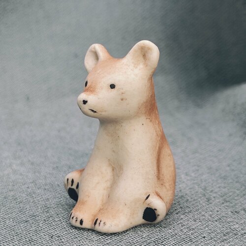 Статуэтка Медвежонок, серия Звери нашего леса, бисквит, роспись, Турыгинский завод художественной керамики, СССР, 1950-1960 гг.