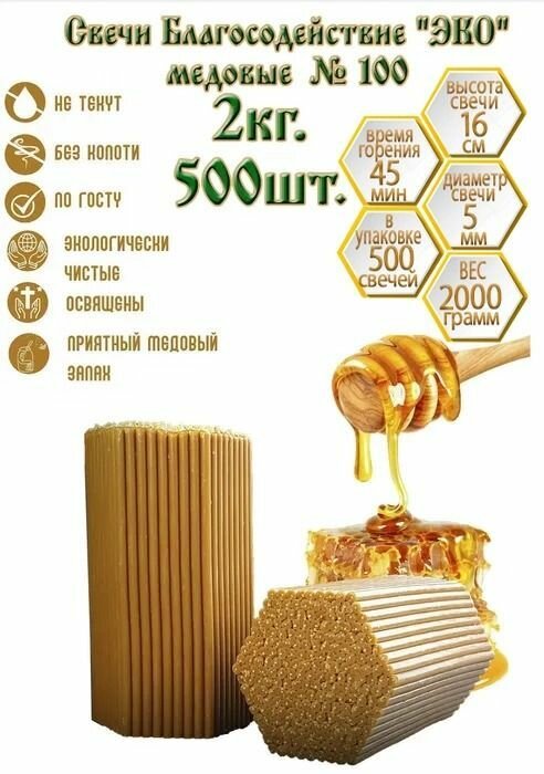 Свечи Церковные восковые №100, 2 кг