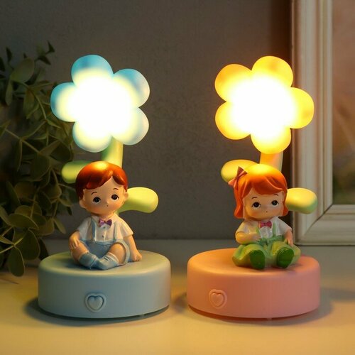 Сувенир полистоун свет МалышМалышка у цветка микс 14588см для дома 2704₽