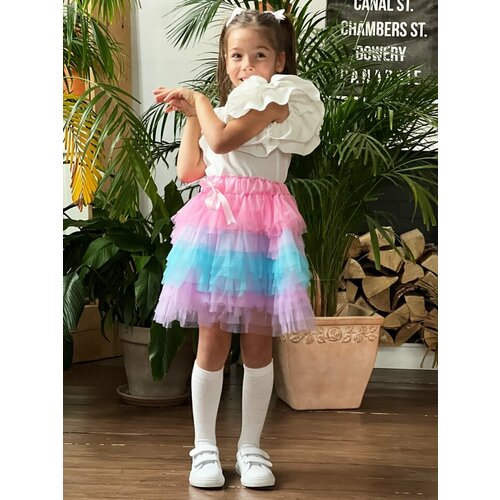 Комплект одежды Бушон, размер 104-110, белый, мультиколор