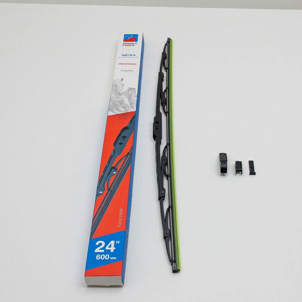 фото Щетка стеклоочистителя 60 см ; 600 мм ; 24" дворник на авто металлический каркасная всепогодная Double Force