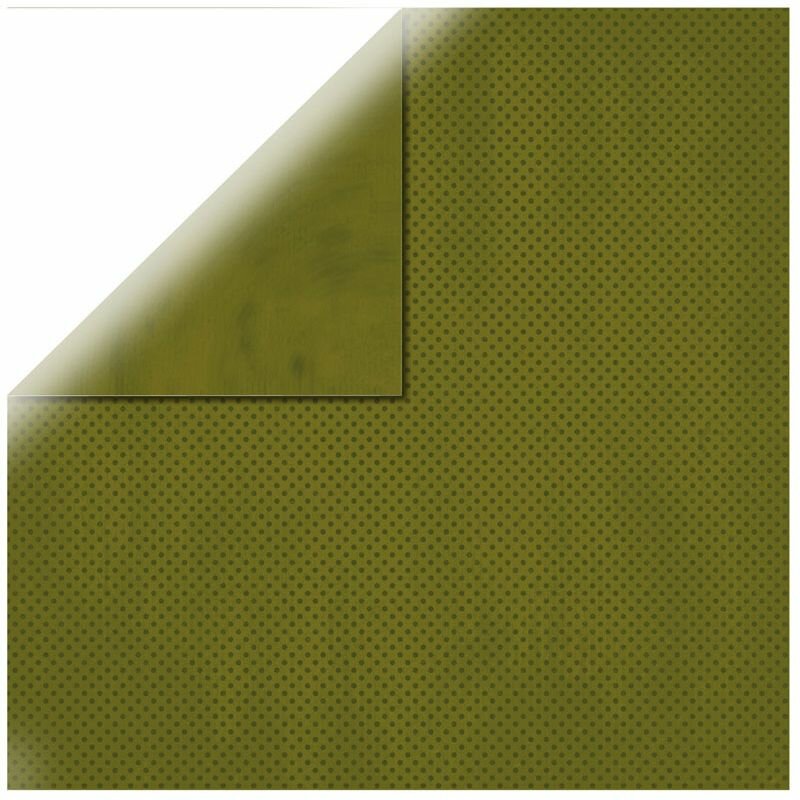 Бумага для скрапбукинга Rayher "Double dot", цвет Оливковый, двухсторонняя, 30,5х30,5 см