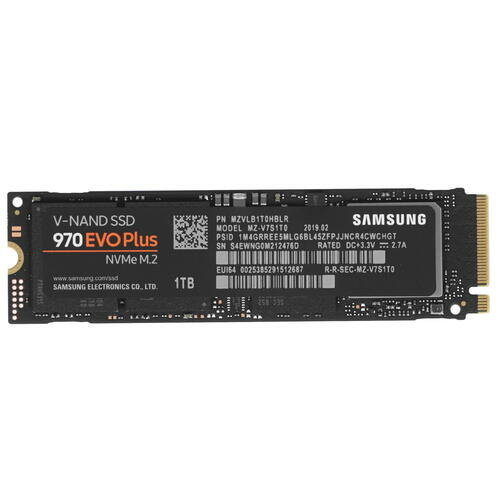 1000 ГБ SSD M.2 накопитель Samsung 970 EVO Plus (MZ-V7S1T0BW) - PCI-E 3. x x4, чтение - 3500 Мбайт/сек, запись - 3300 Мбайт/сек, NVM Express