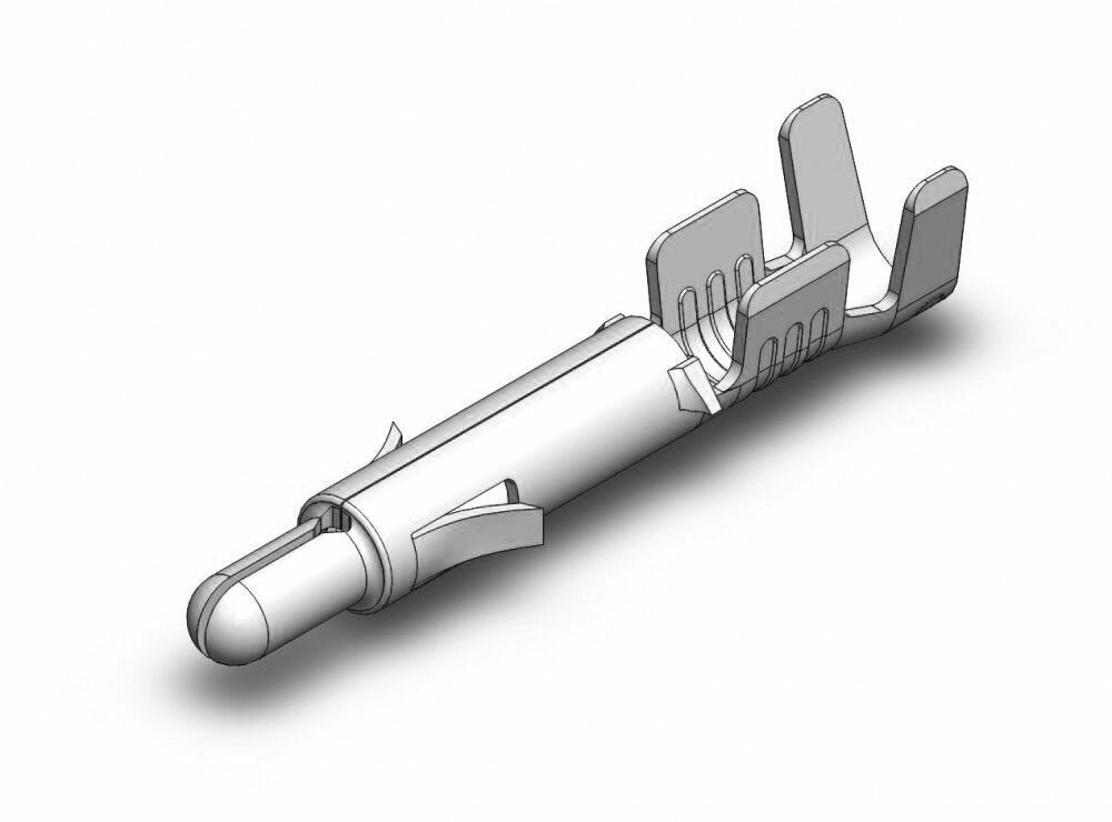 Клемма неизолированная - штекер круглый d2мм 1-1.5кв. мм луженый SF22E, Hatko (100 шт)