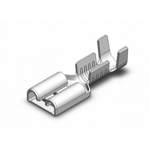 Клемма плоская неизолированная - гнездо (мама) 6.3мм 1-2.5кв. мм луженая SF1D, Hatko (50шт)