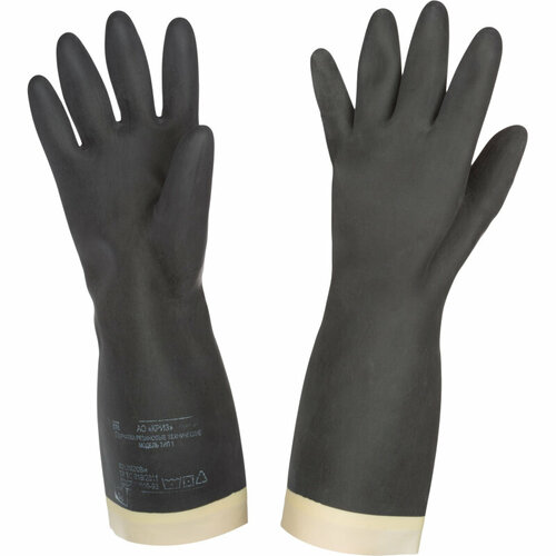 Перчатки защитные криз КЩС (К20Щ20) тип 1 латекс черные (размер 2)