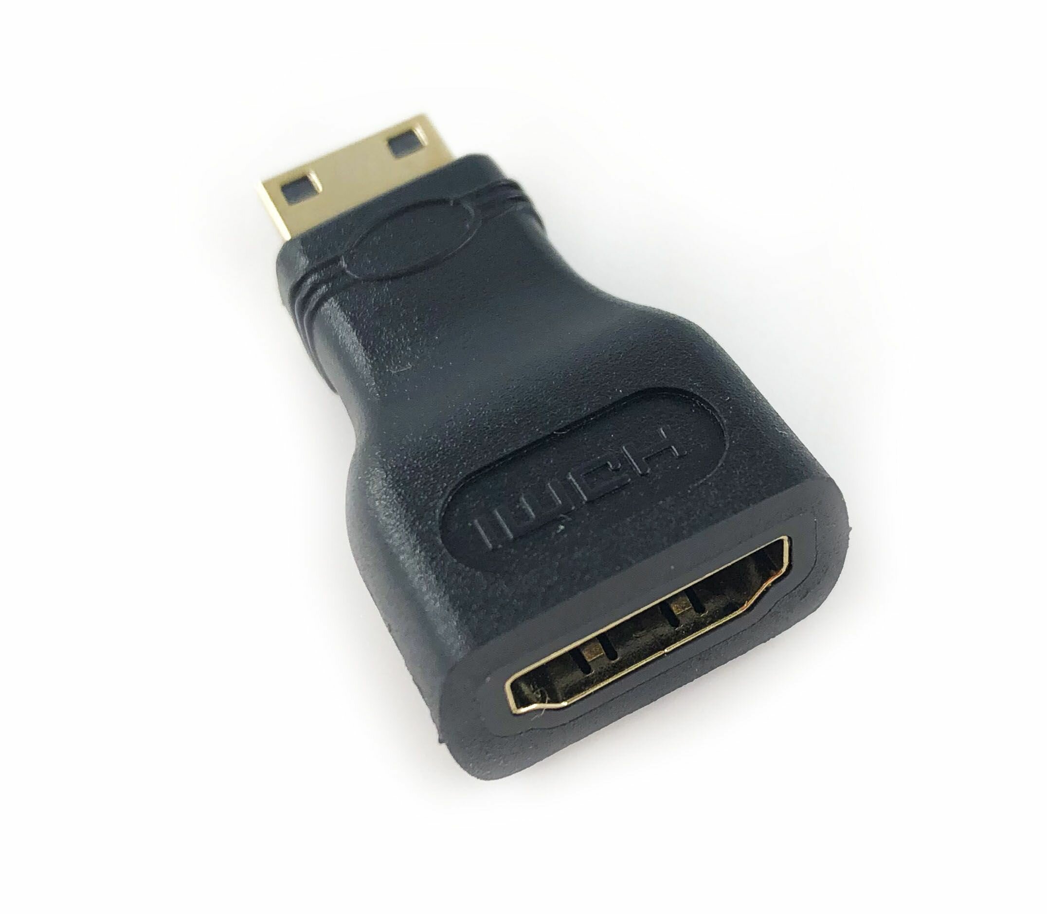 Переходник MINI HDMI штекер-HDMI гнездо пластик позолоченный( 1 штука)