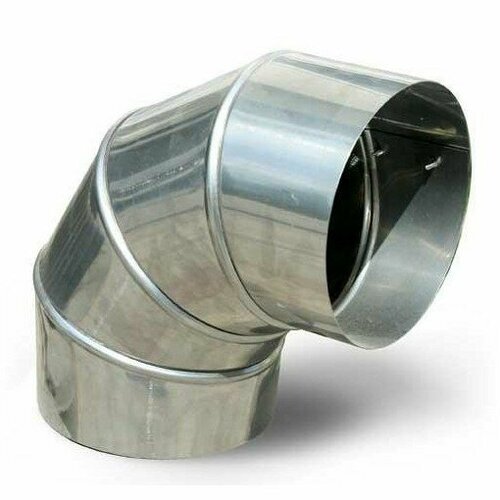 отвод стальной для воздуховода диаметр 110 мм 90 градусов Колено 90 градусов d110 мм, оцинкованное Россия // Ц0000026549