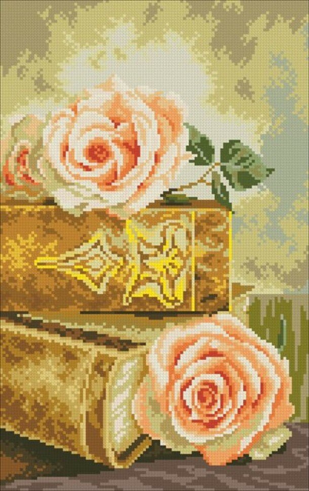 Розы и книги #М-235 Паутинка Набор алмазная мозаика 25 x 40 см