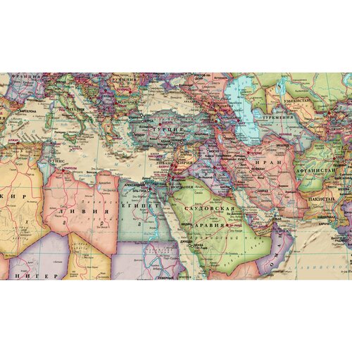 политическая карта мира в стиле ретро 1 35 3м globusoff 4660000231376 Карта Мира политическая в стиле ретро 160 х 110 см, GlobusOff