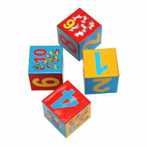 Кубики пластиковые 4 шт. Учим счёт (Арт. К04-8206)