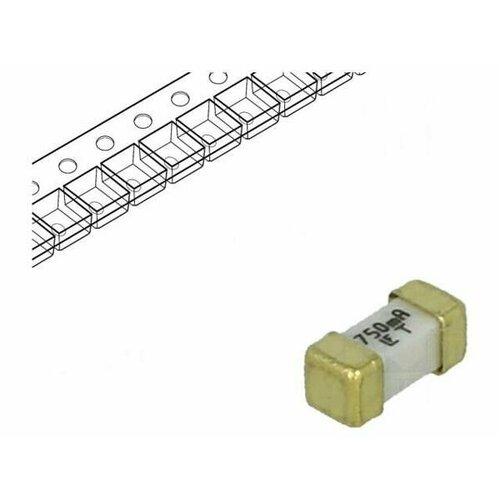 Предохранитель LITTELFUSE 0449.750MR, Предохранитель: плавкая вставка, медленный, 750мА, 125В, SMD, 1шт