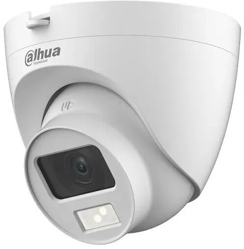 Видеокамера Dahua уличная купольная HDCVI с интеллектуальной двойной подсветкой 5Мп; CMOS; объектив 2.8мм - фото №1