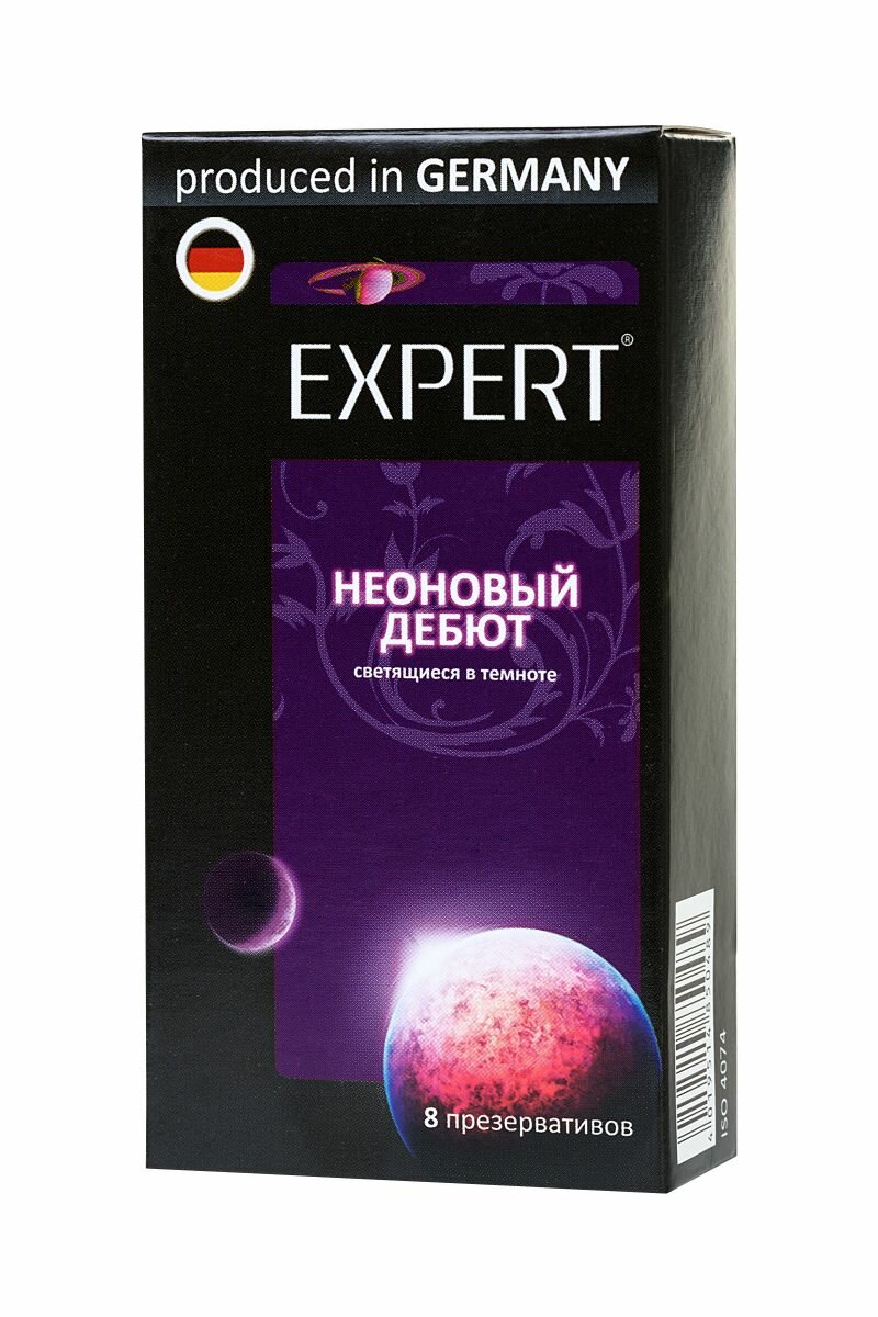 Светящиеся в темноте презервативы Expert Неоновый дебют - 8 шт.