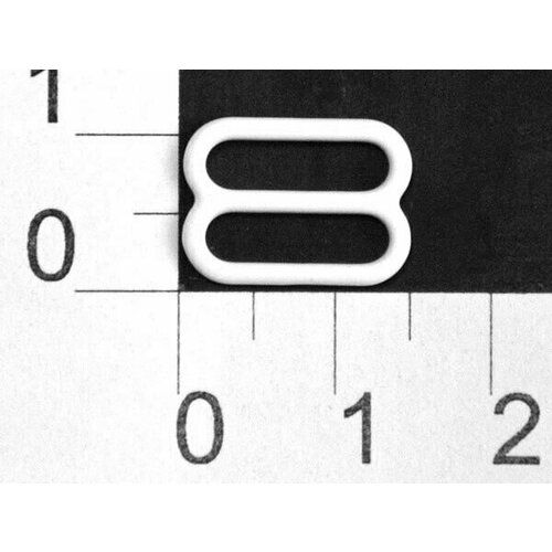 Пряжка регулятор для бюстгальтера Металл 1208В белый ш. 12мм (уп.50 шт.) 