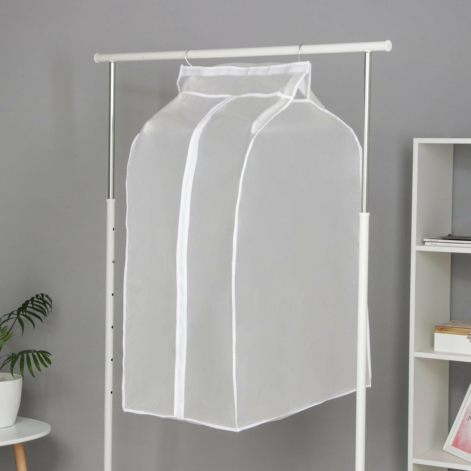 Чехол для одежды 60×90×50 см, PEVA, цвет белый - фотография № 12