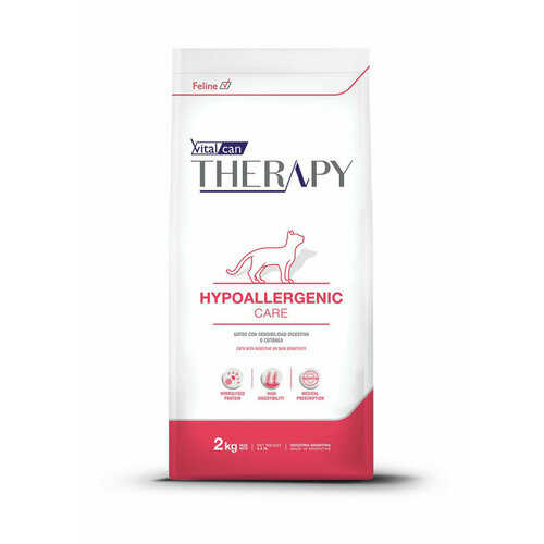 Vitalcan Therapy Feline Hypoallergenic Care сухой корм для взрослых кошек, при аллергии, с рисом и свининой - 2 кг