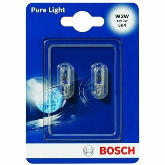 Лампа автомобильная Bosch Pure Light W3W W2.1x9.5d 12V 3W, 1987301028