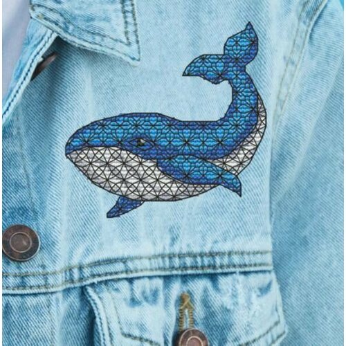 Набор для вышивания крестом Искусница Кит, на водорастворимой канве, 9*9см