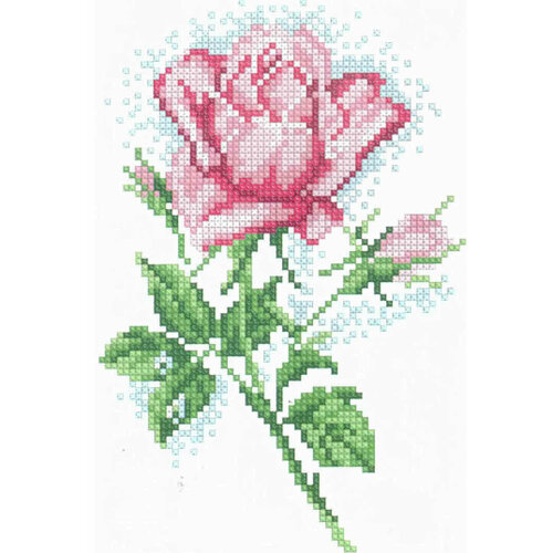 фото Набор для вышивания крестом искусница роза, 13*19см