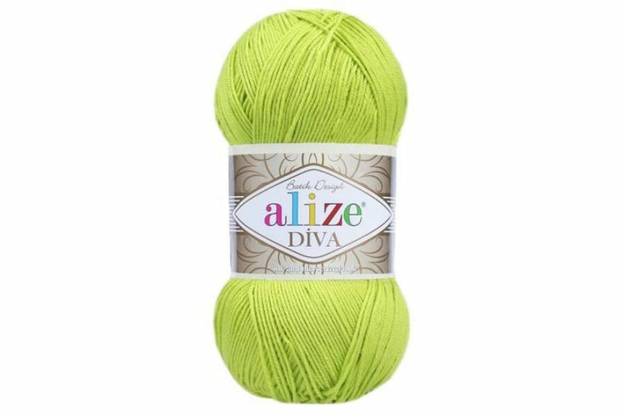 Пряжа Alize Diva лайм (109), 100%микрофибра, 350м, 100г, 1шт