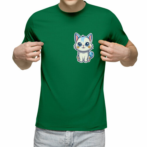 Футболка Us Basic, размер S, зеленый мужская футболка модный котик 2xl белый
