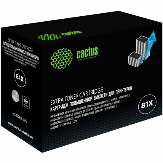 Тонер-картридж Cactus CS-CF281X черный (30000стр.) для HP LJ Ent M630/M605dn/M606dn/M605x