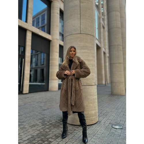 Шуба , размер M, коричневый