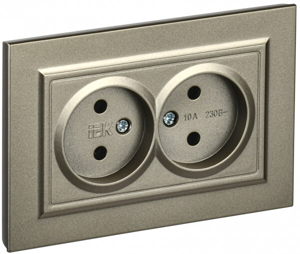 фото IEK BRITE Роз. 2-я без з/к/ш 10А в сб. РС12-2-БрШ шамп.