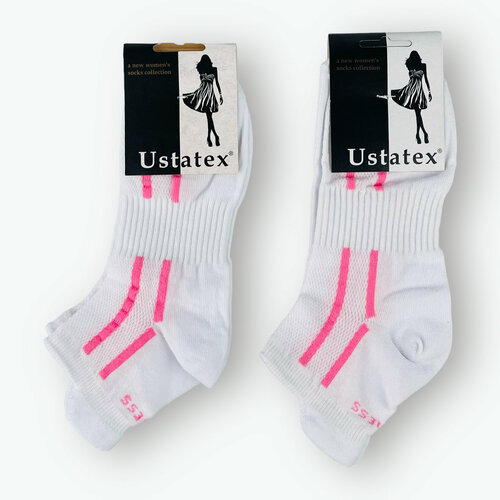 фото Носки юстатекс, размер 23-25, белый, розовый