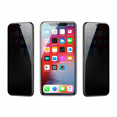 Стекло Антишпион для iPhone 15+ черный