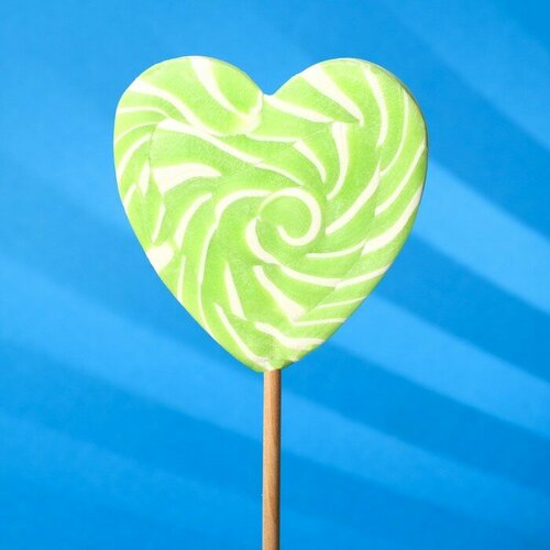 Карамель на палочке 'Лолли сердце двухцветное' 70г зелёное(3 шт.)