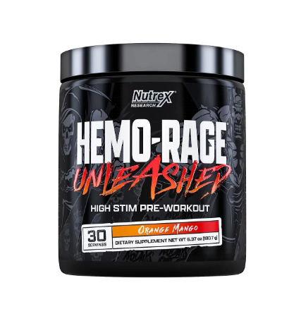 Предтренировочный комплекс Nutrex HEMO-RAGE Unleashed Апельсин-Манго 30 порций