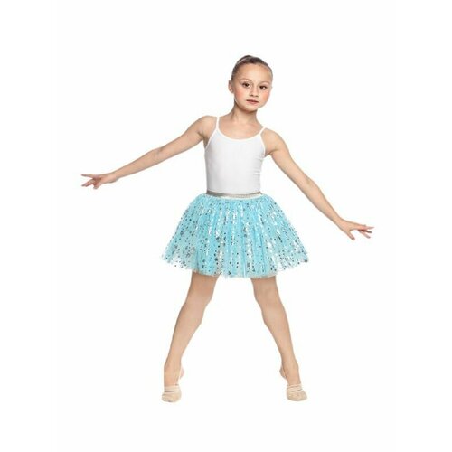 фото Юбка для танцев и гимнастики aliera, размер 32, голубой