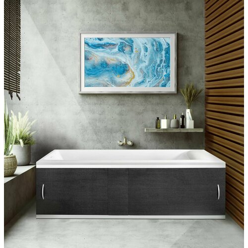 Ванна пристенная Каролина 169 х 74 см на ножках из литьевого мрамора (искусственного камня), глянцевый белый