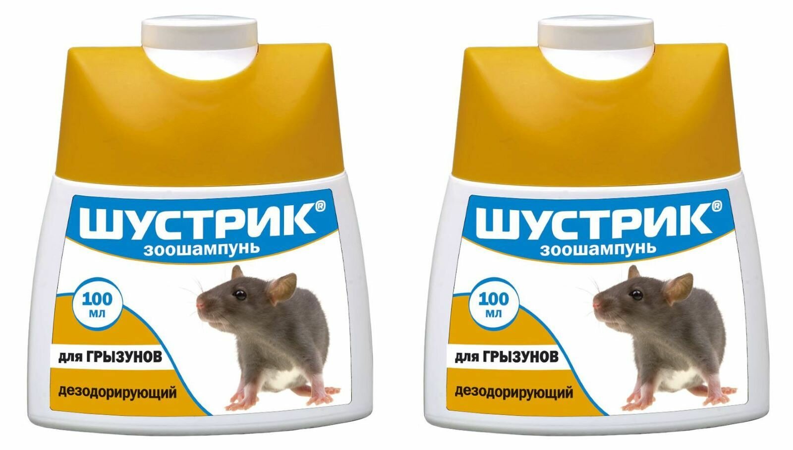 АВЗ Шампунь для грызунов Шустрик дезодорирующий, 100 мл, 2 шт