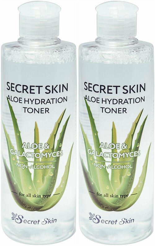 Secret Skin, Тонер для лица с экстрактом алоэ Aloe Hydration, 250 мл, 2 шт