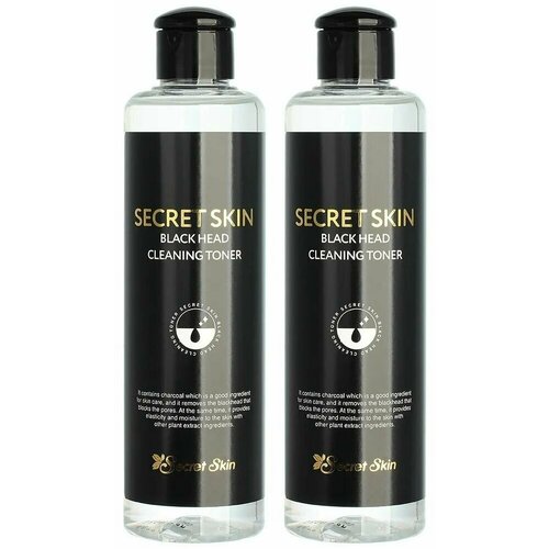 Secret Skin, Тонер для лица с древесным углем Black Head, 250 мл, 2 шт